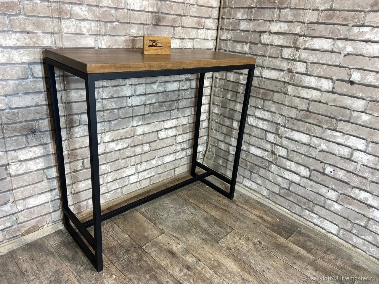 Барная стойка (стол) в стиле Лофт из массива дуба С-396