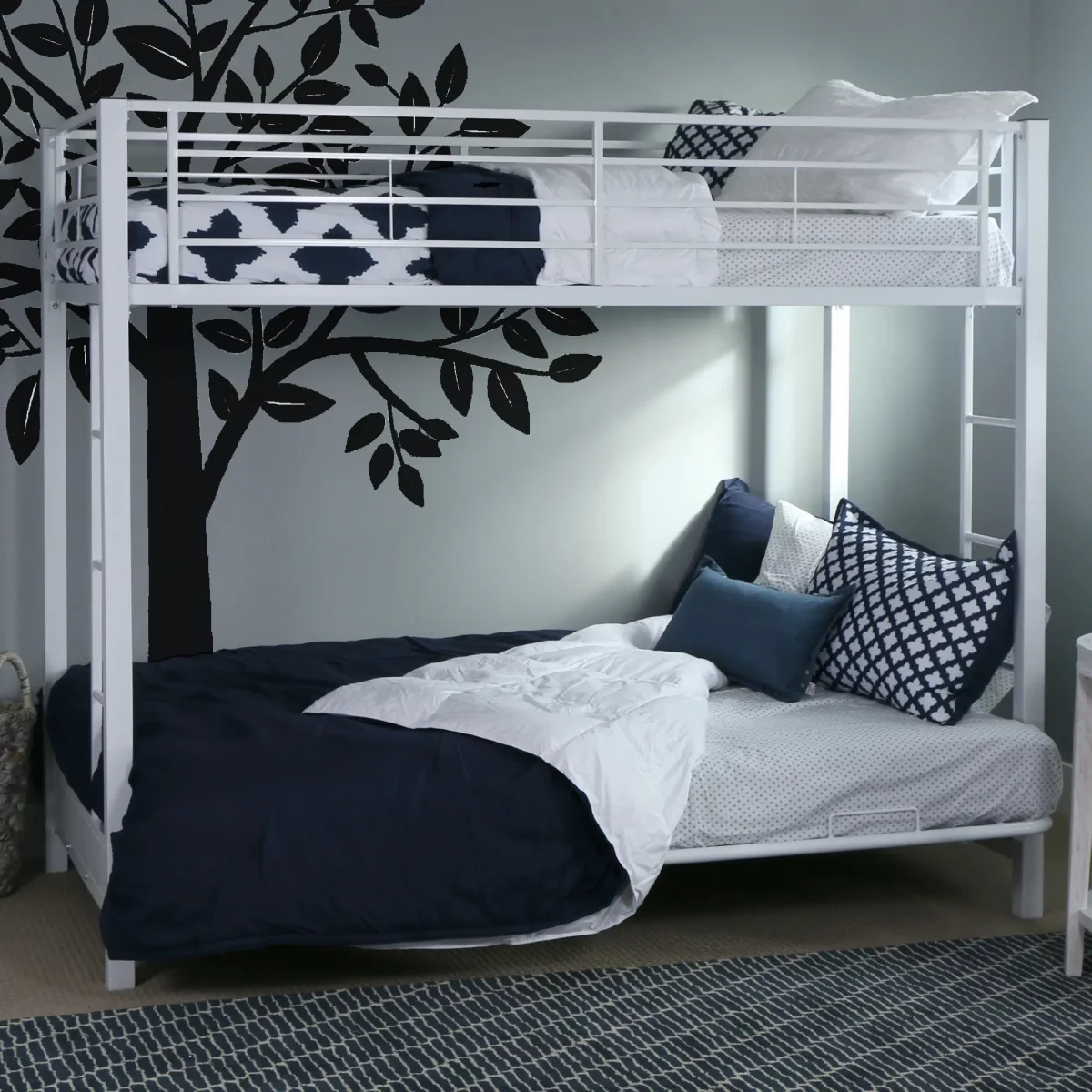 Белая кровать-чердак №145