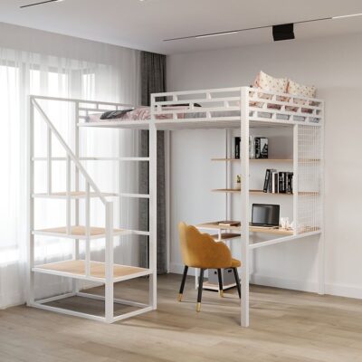 Белая кровать чердак №35