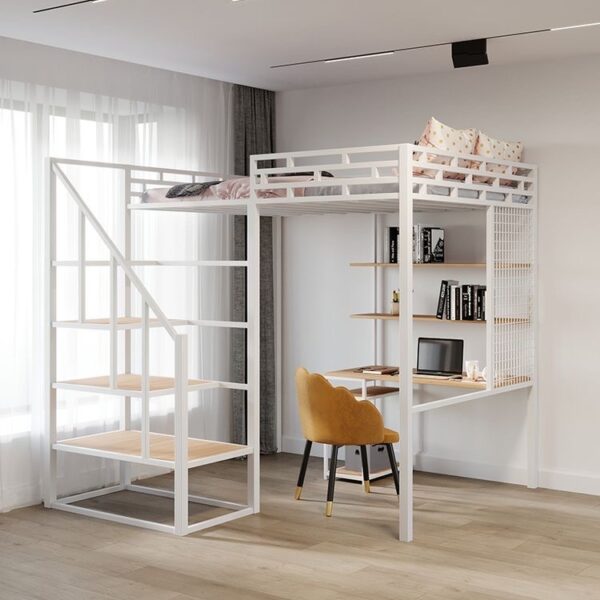 Белая кровать чердак №35