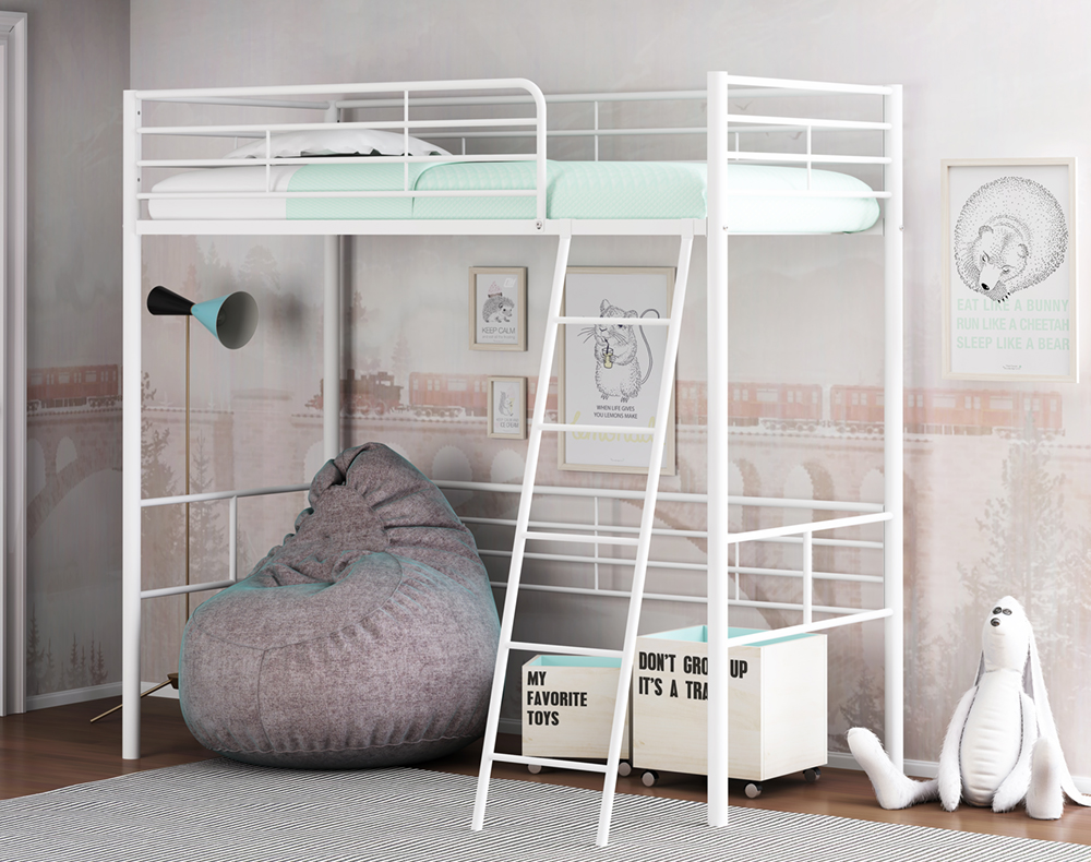 Белая кровать-чердак №94