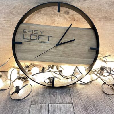 Часы настенные в стиле Лофт из массива дуба Ч-009