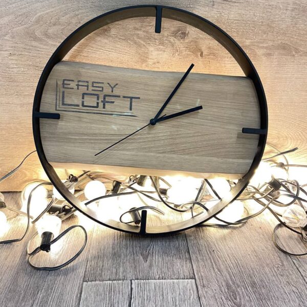 Часы настенные в стиле Лофт из массива дуба Ч-009