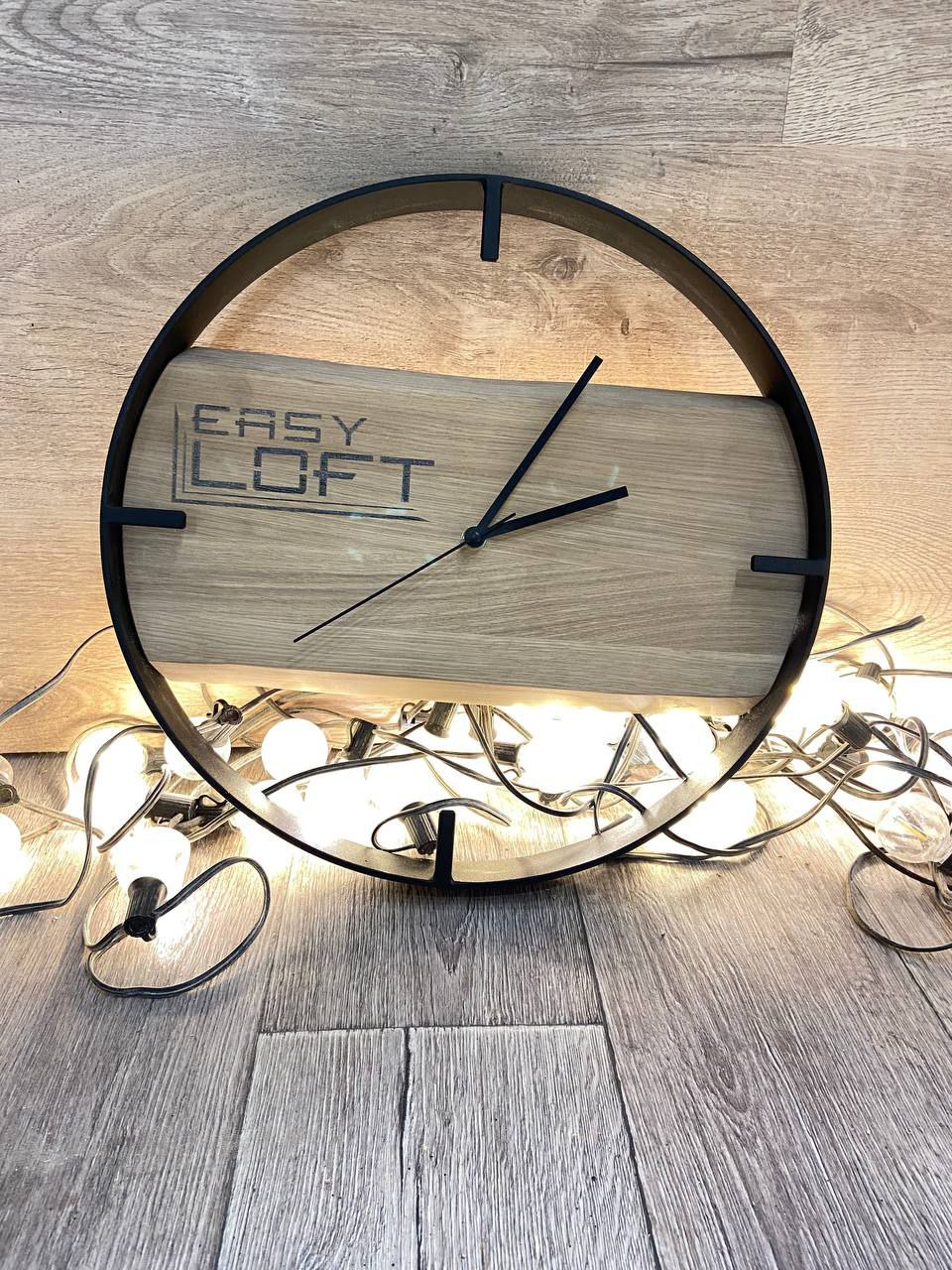Часы настенные в стиле Лофт из массива дуба Ч-009