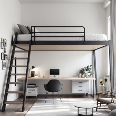 Двухспальная кровать-чердак для взрослых №203