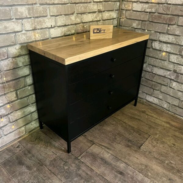 Комод в стиле Лофт из массива дуба К-046