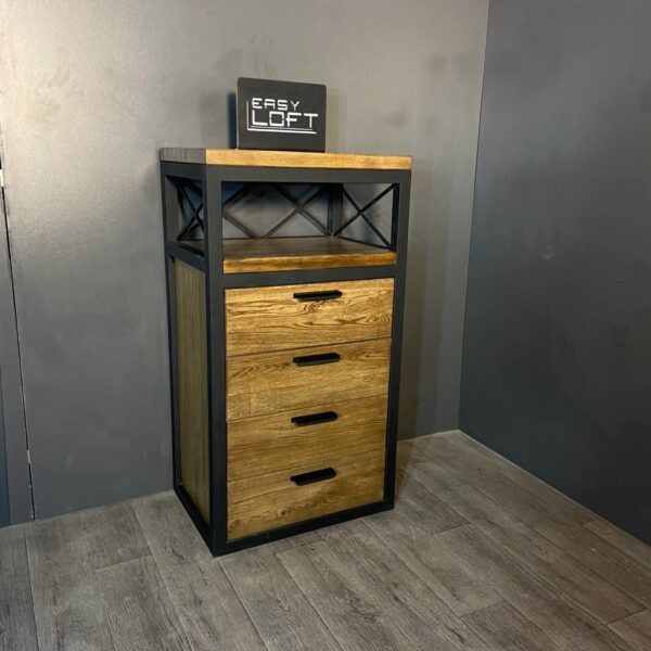 Комод в стиле Лофт из массива дуба К-058