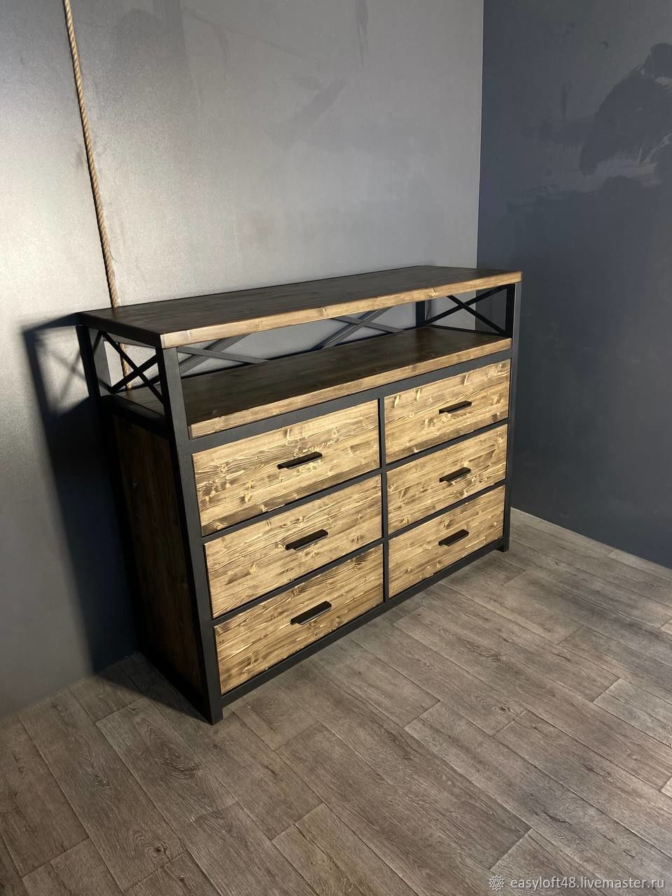 Комод в стиле Лофт К-057