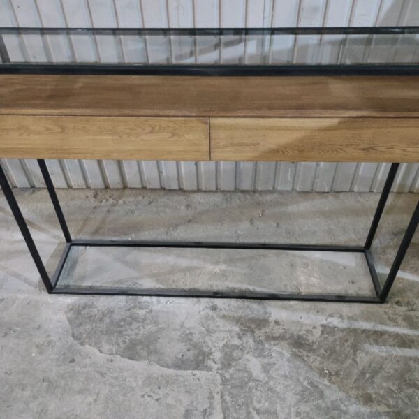 Консоль в стиле Лофт из массива дуба Х-013