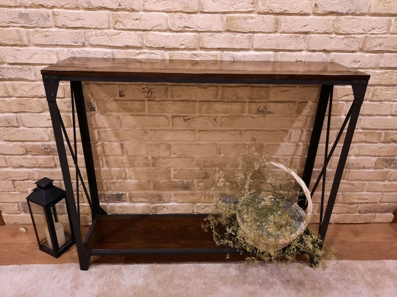 Консоль в стиле Лофт из массива дуба Х-014