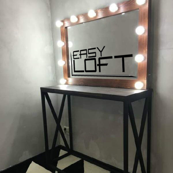 Консоль в стиле Лофт из массива дуба Х-016