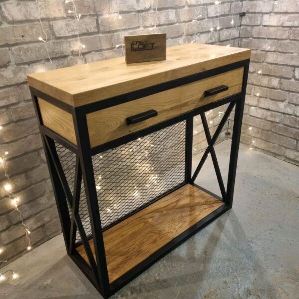 Консоль в стиле Лофт из массива дуба Х-042