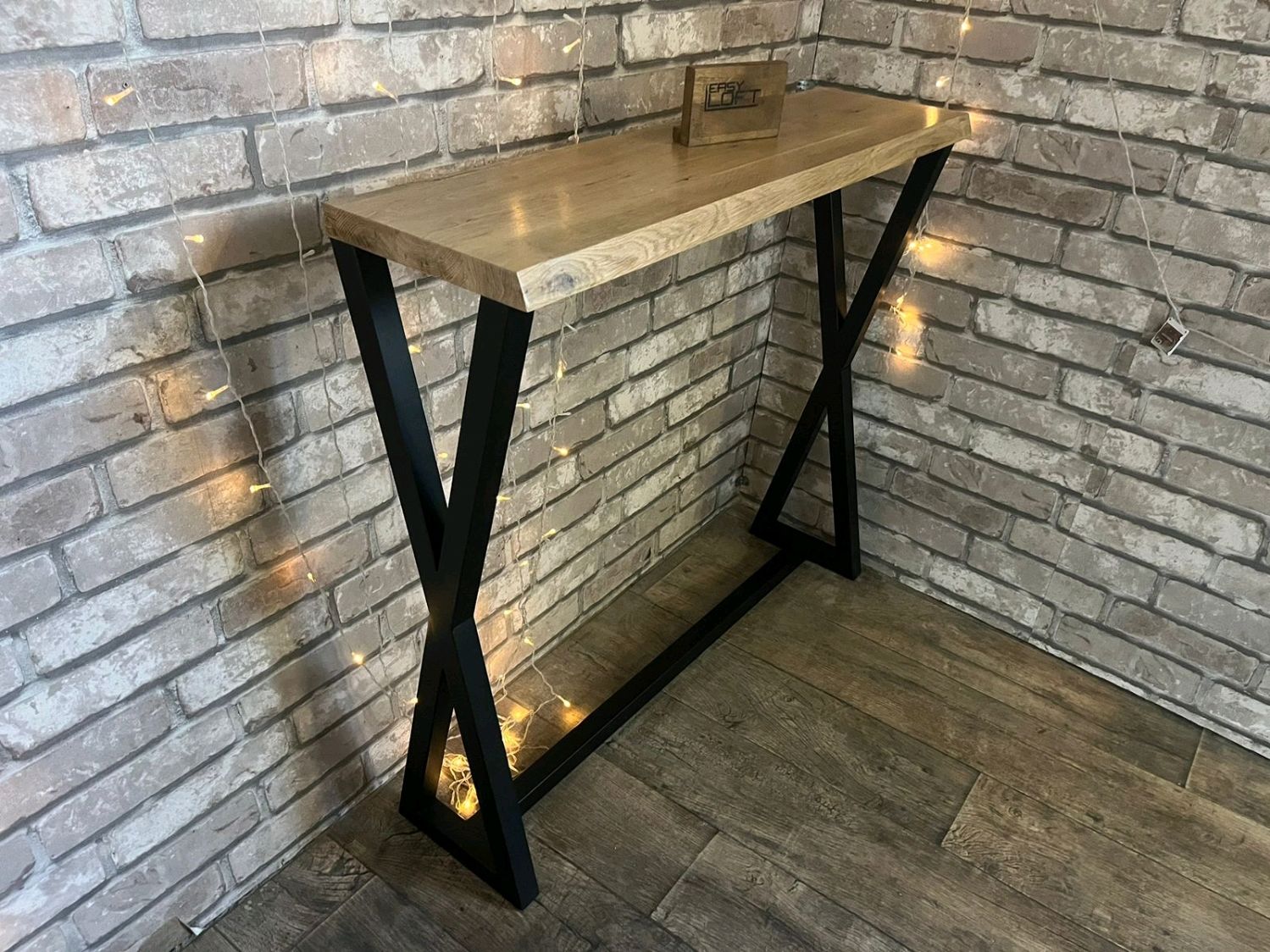 Консоль в стиле Лофт из массива дуба Х-050