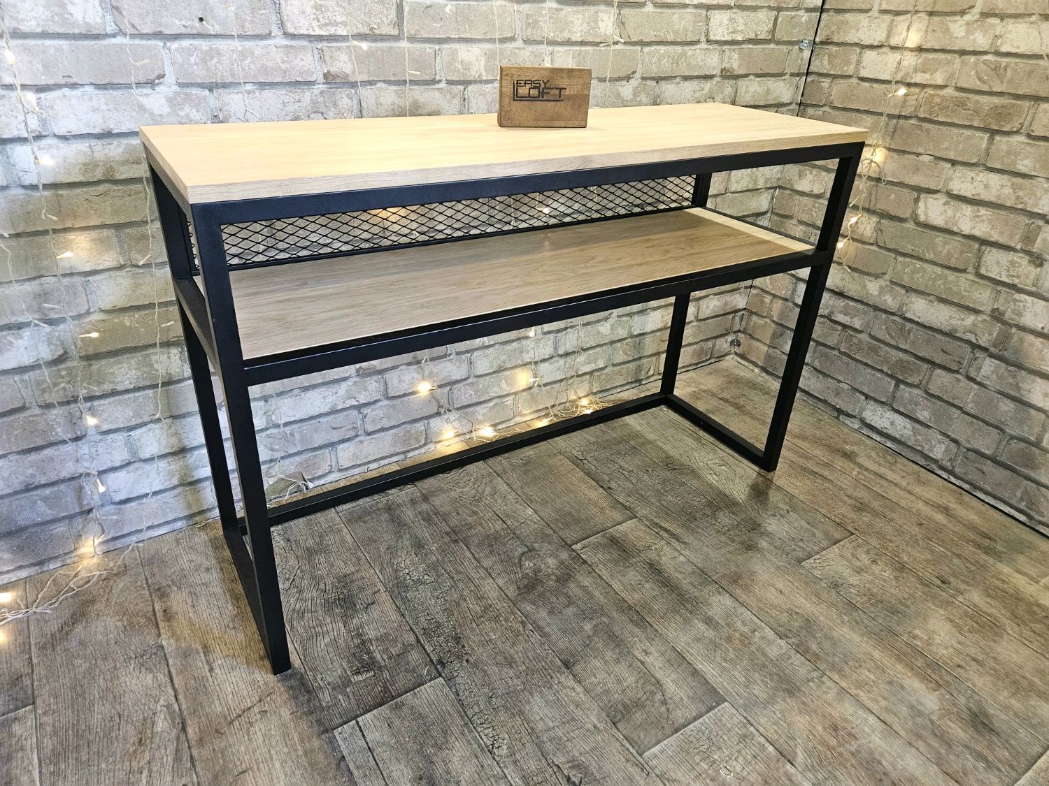 Консоль в стиле Лофт из массива дуба Х-052