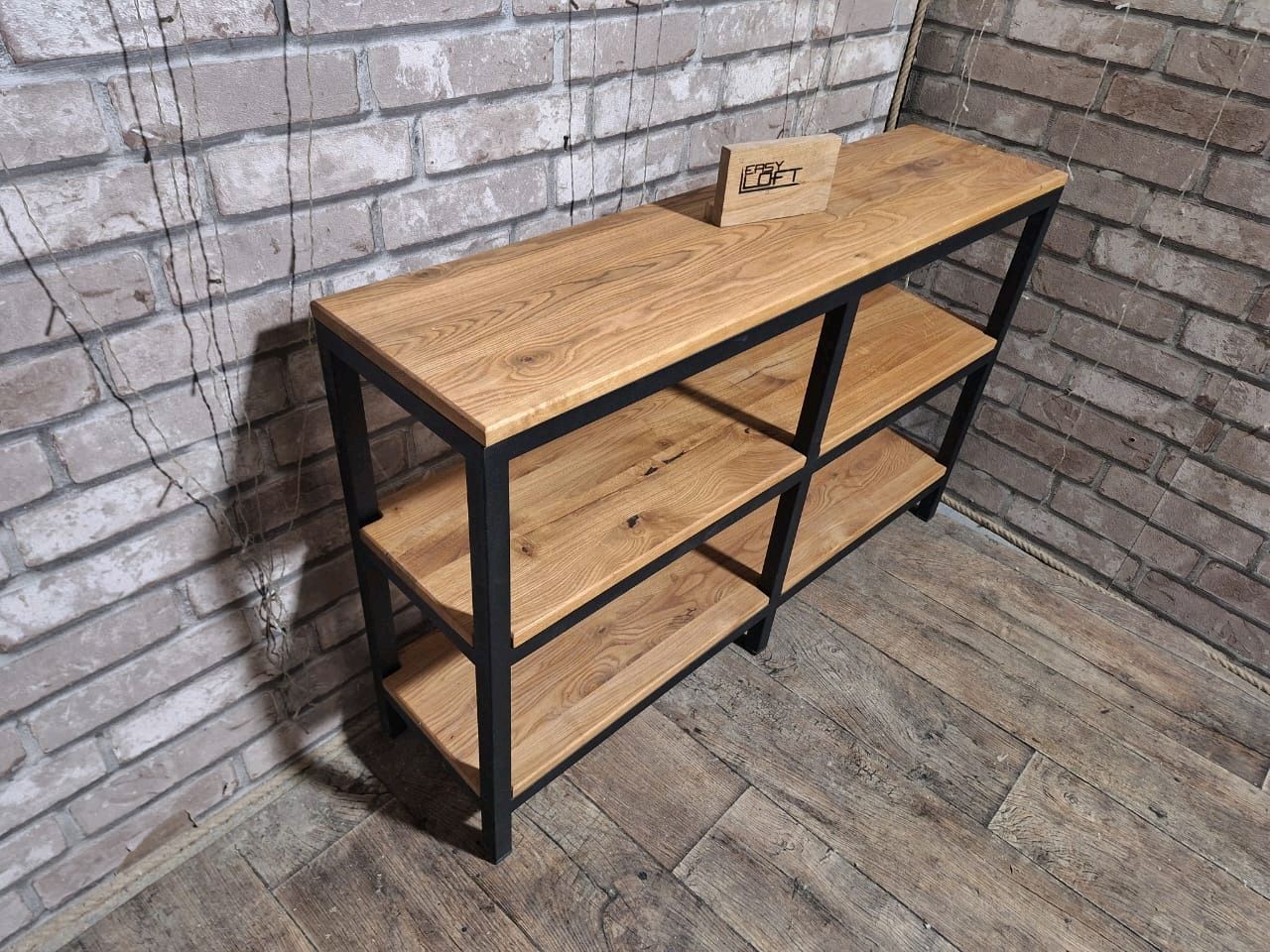 Консоль в стиле Лофт из массива дуба Х-053