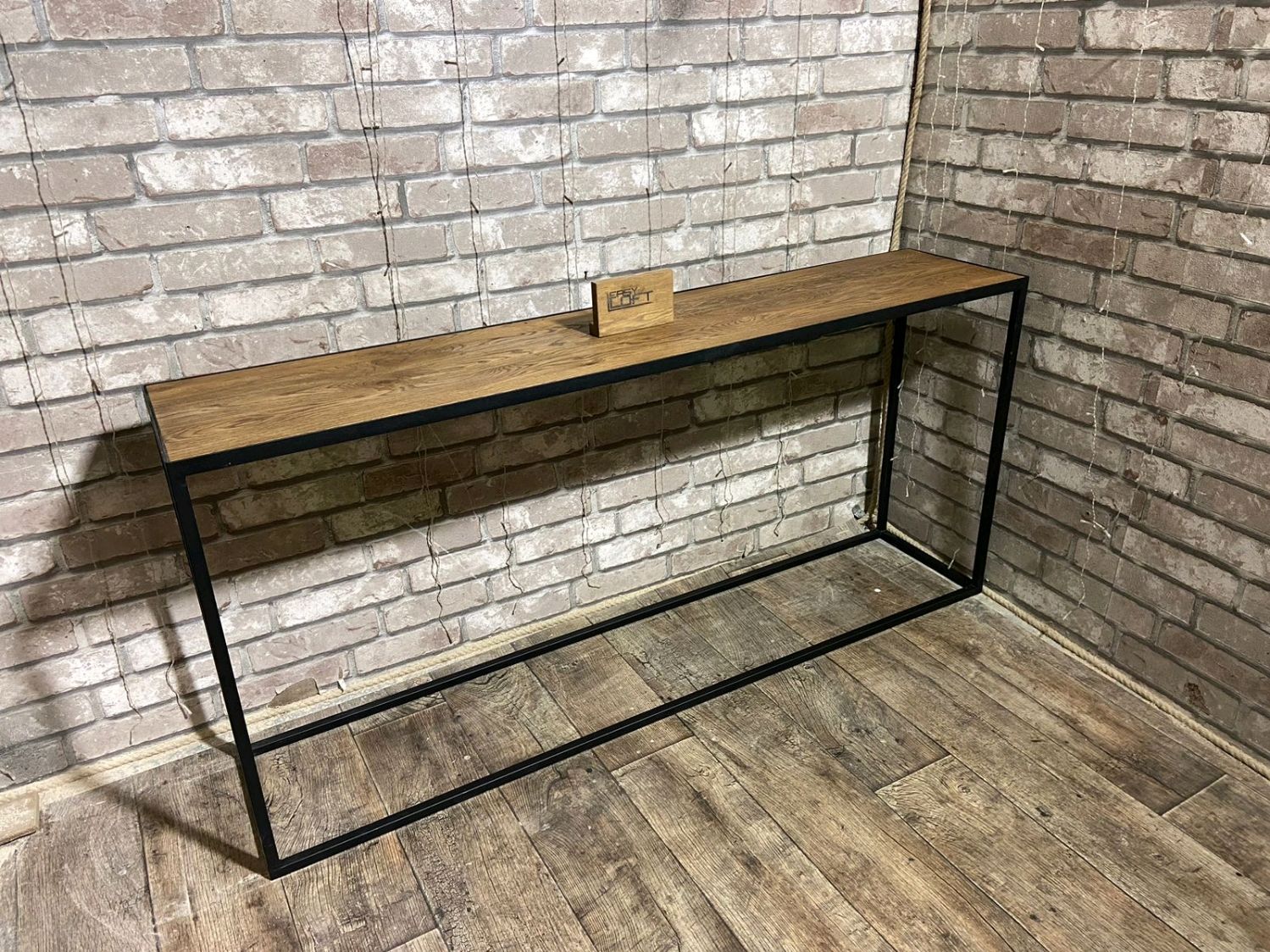 Консоль в стиле Лофт из массива дуба Х-054