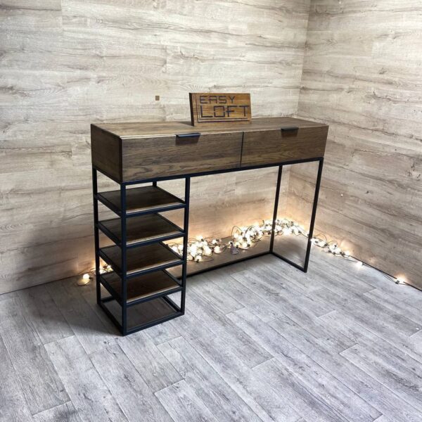 Консоль в стиле Лофт из массива дуба Х-058