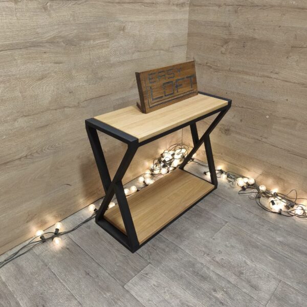 Консоль в стиле Лофт из массива дуба Х-064