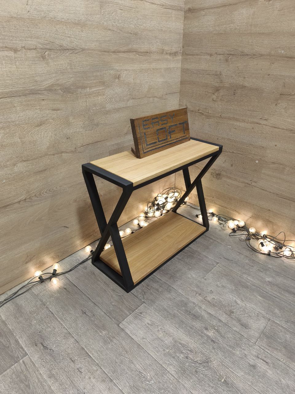 Консоль в стиле Лофт из массива дуба Х-064