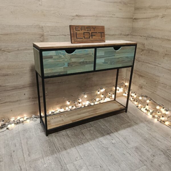 Консоль в стиле Лофт из массива дуба Х-069