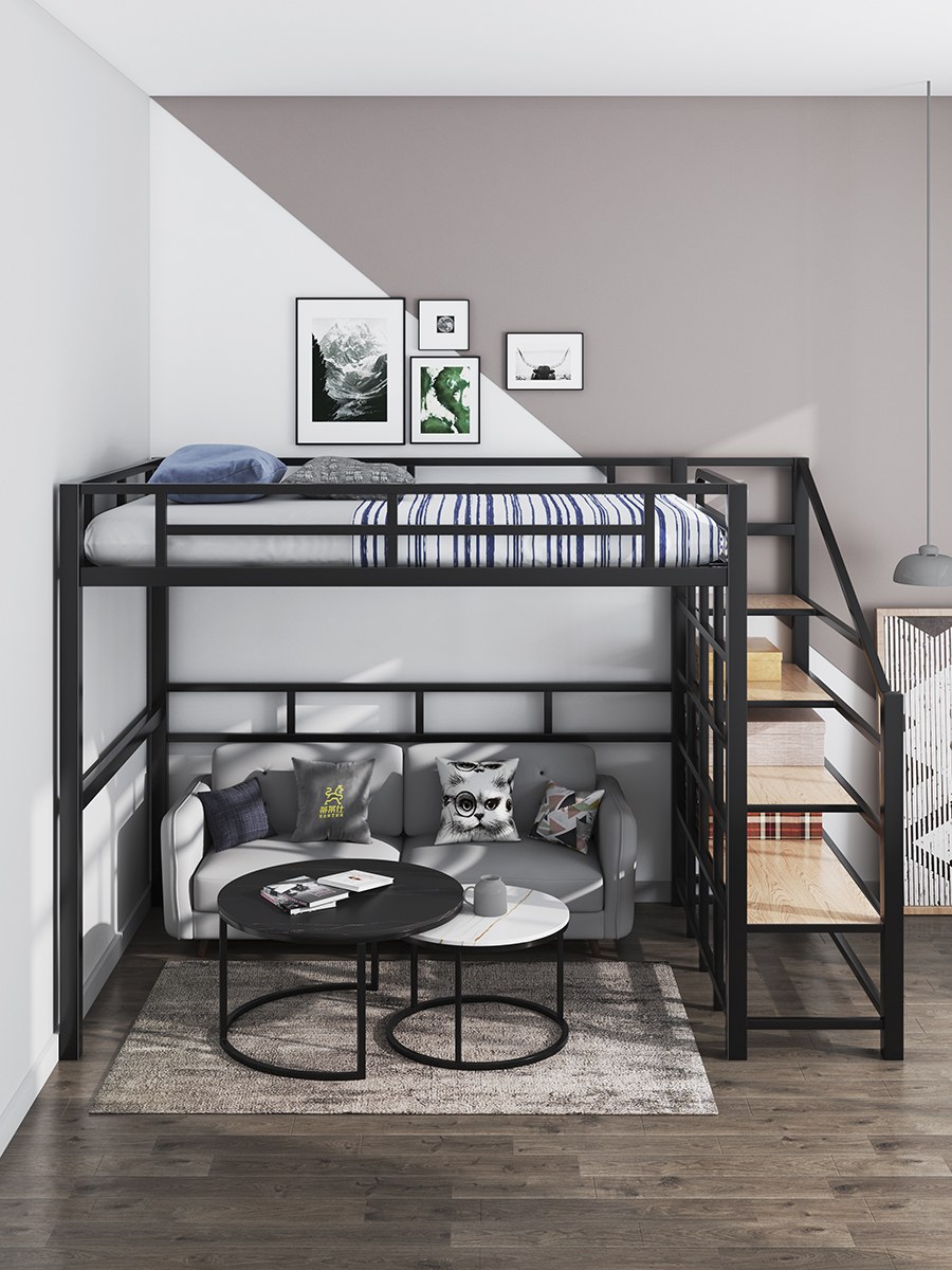 Кровать-чердак черная №88