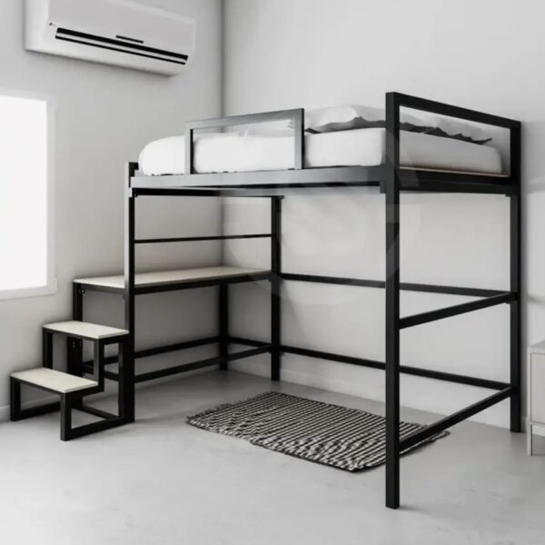 Кровать-чердак из металла №129