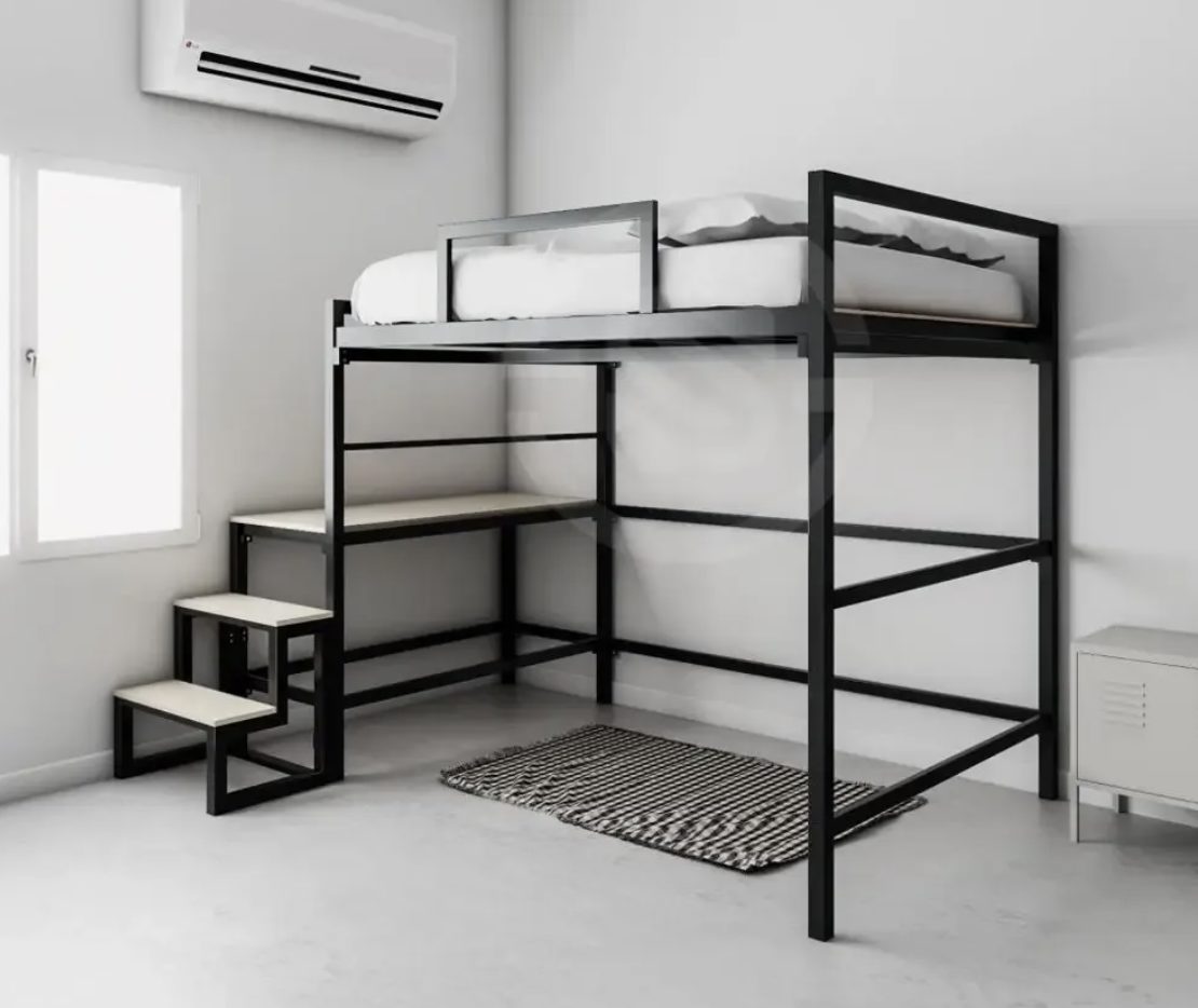 Кровать-чердак из металла №129