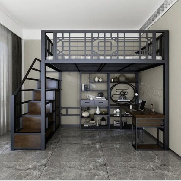 Кровать-чердак из металла №199