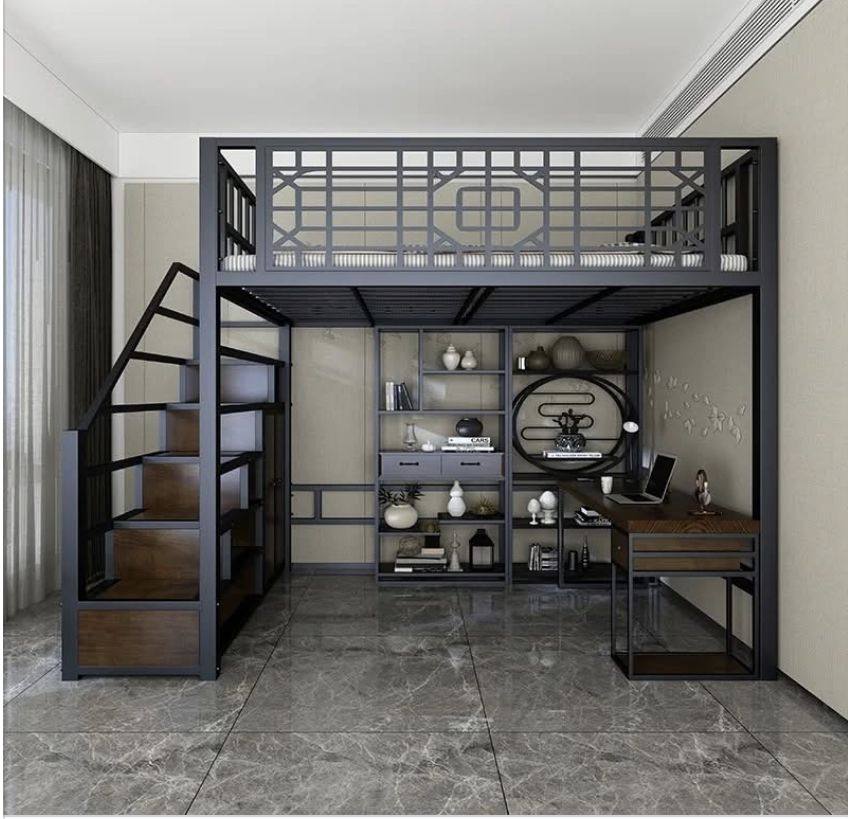 Кровать-чердак из металла №199