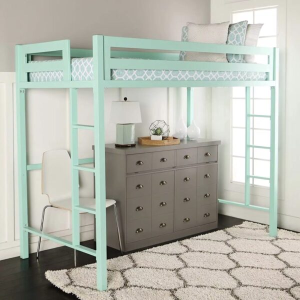 Кровать-чердак из металла для девочки №160