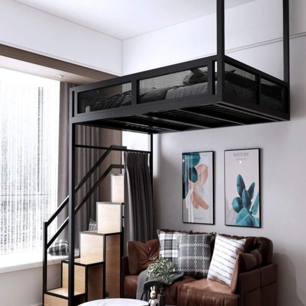 Кровать-чердак подвесная со шкафом №183