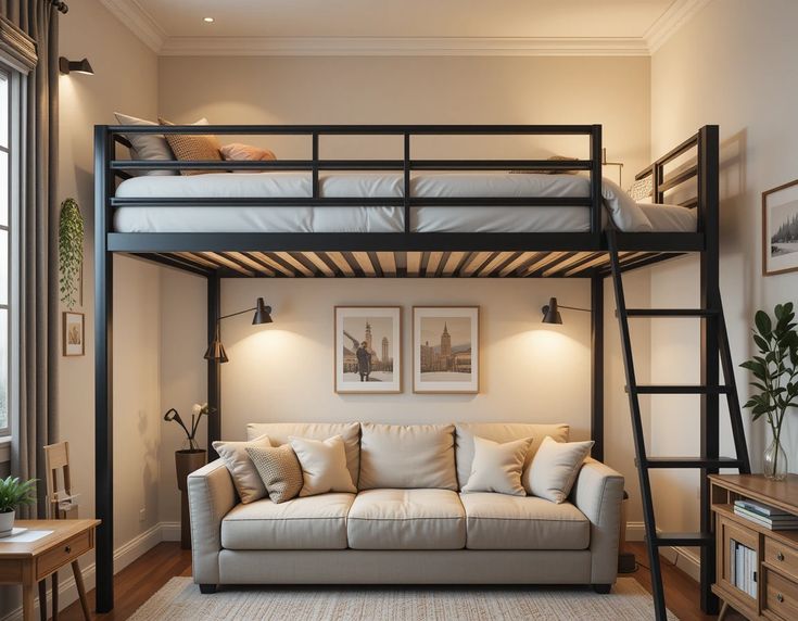 Кровать-чердак с бортиком №233