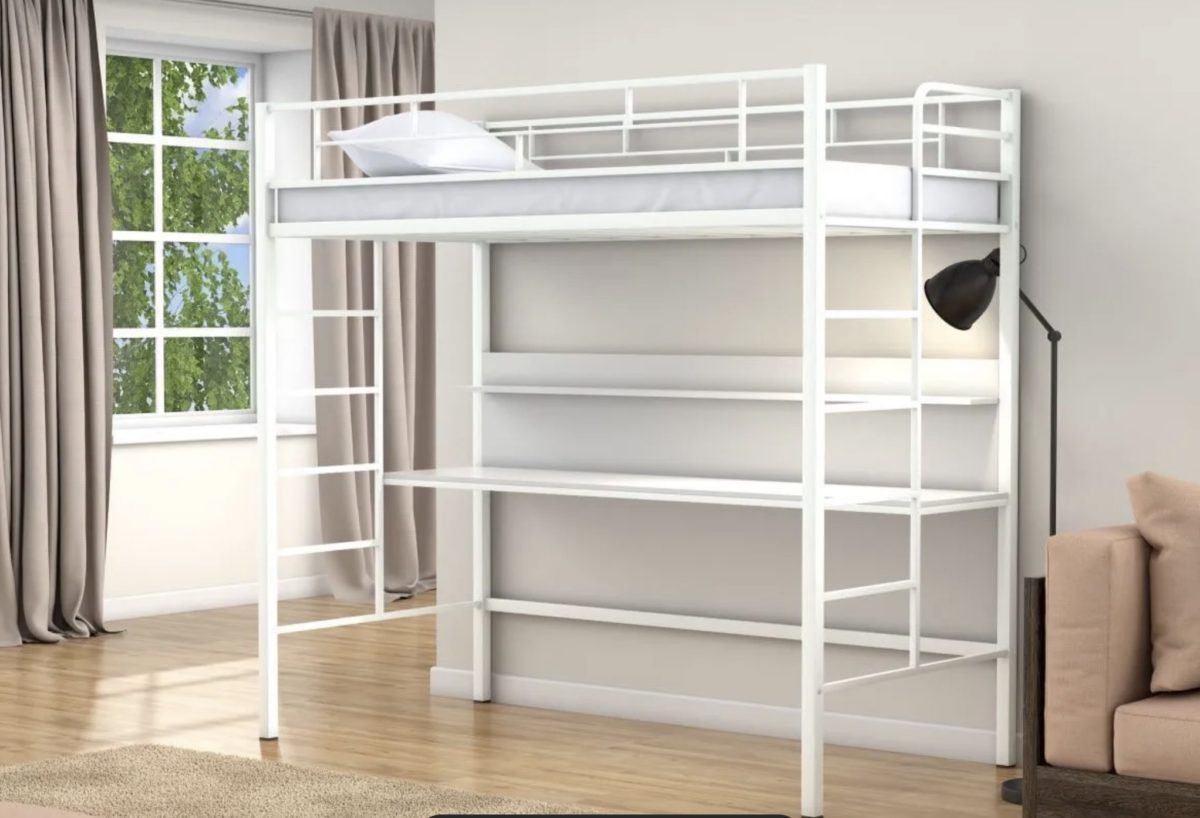 Кровать-чердак с письменным столом №124