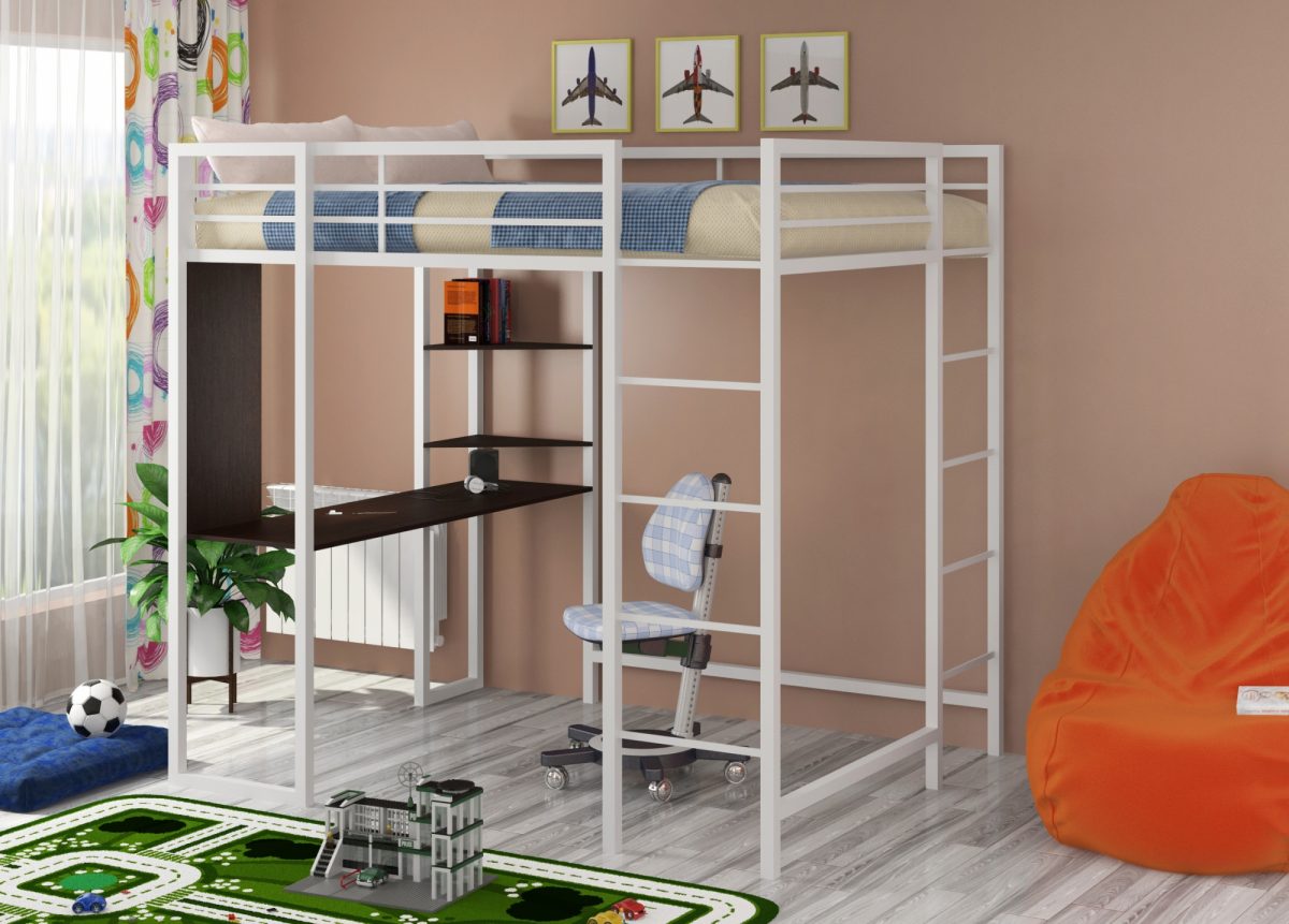 Кровать-чердак с рабочей зоной №87