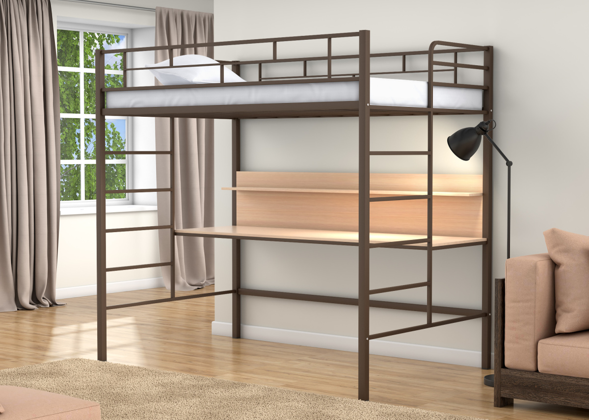 Кровать-чердак с рабочей зоной №89