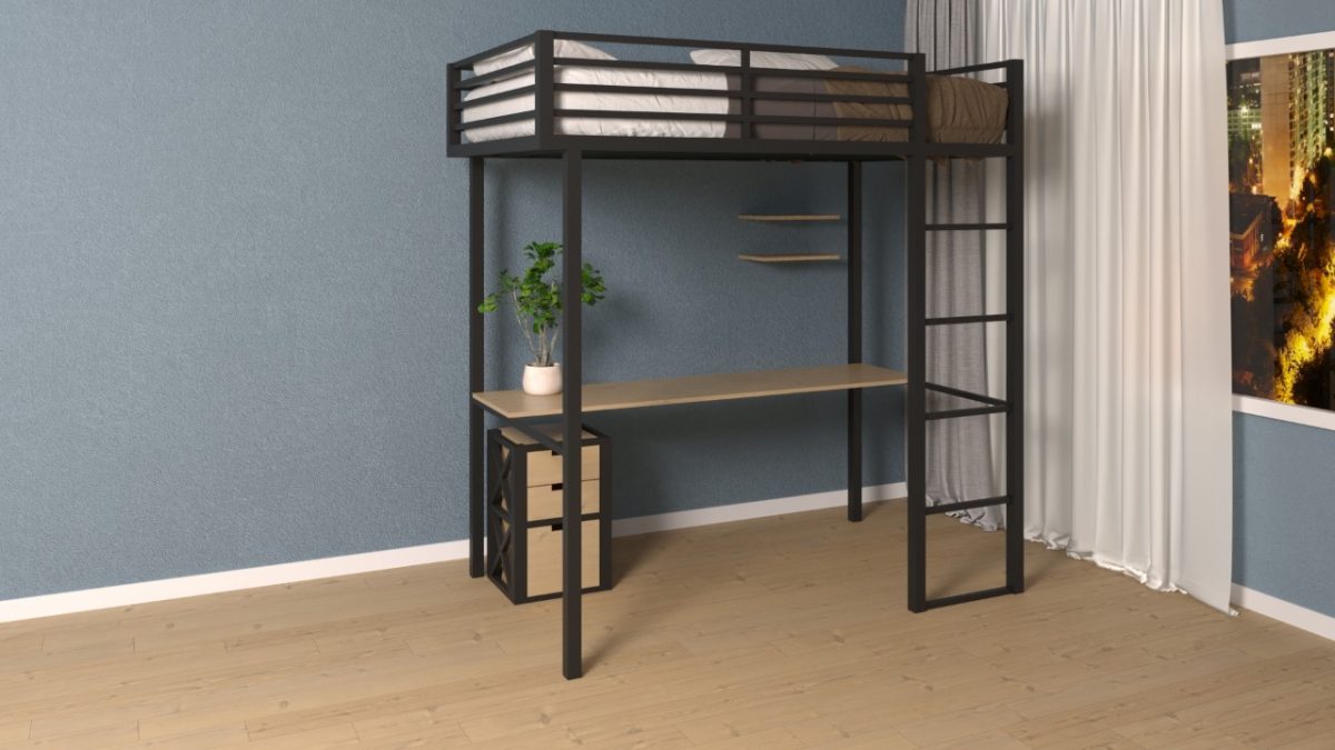 Кровать-чердак с рабочим местом №40