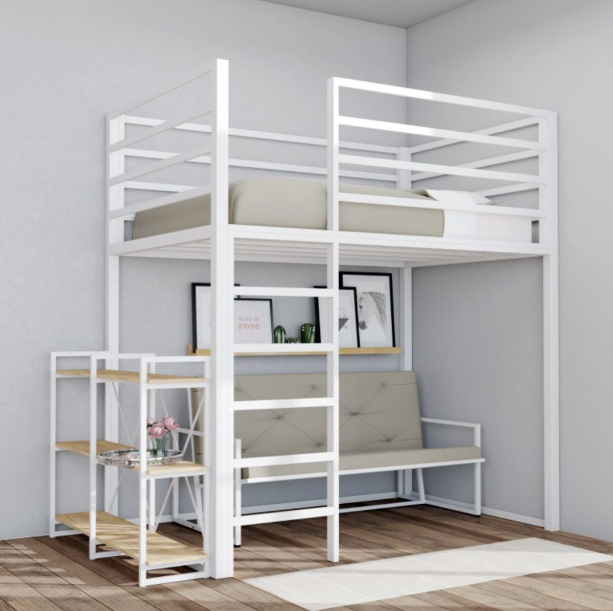 Кровать-Чердак с высоким бортом №128