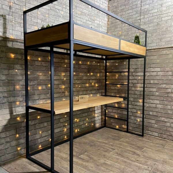 Кровать-чердак в стиле Лофт из массива дуба В-010