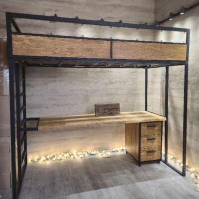 Кровать-чердак в стиле Лофт из массива дуба В-013