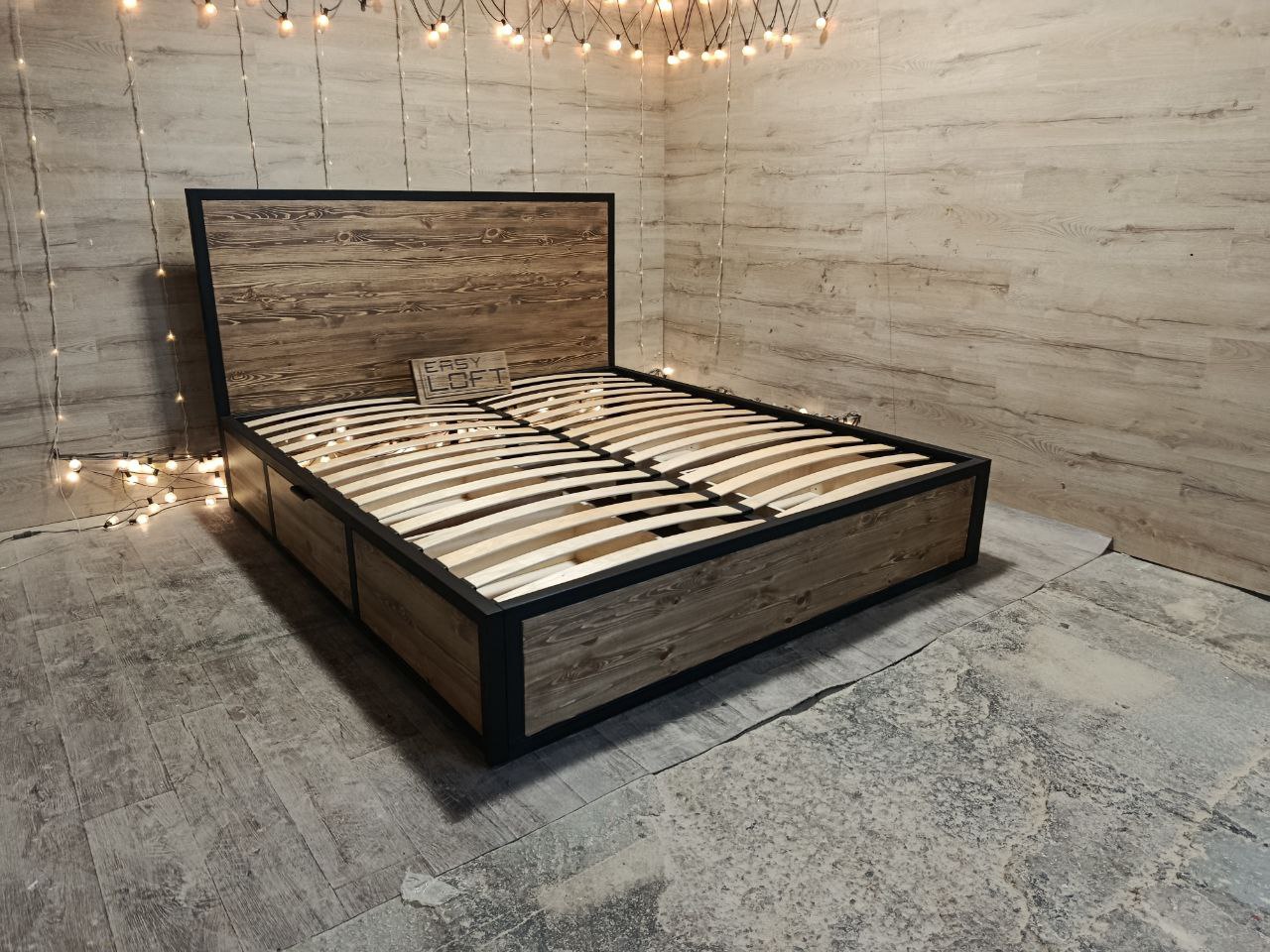 Кровать в стиле Лофт В-021