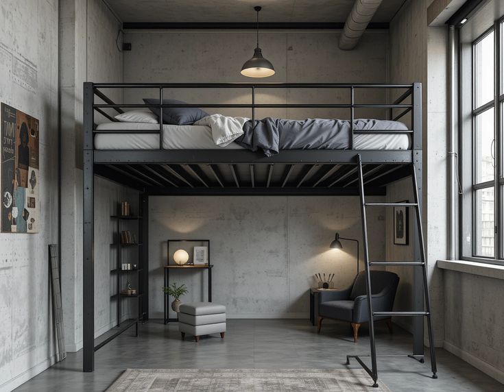 Металлическая кровать-чердак №231