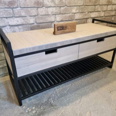 Обувница-консоль в стиле Лофт из массива дуба О-018