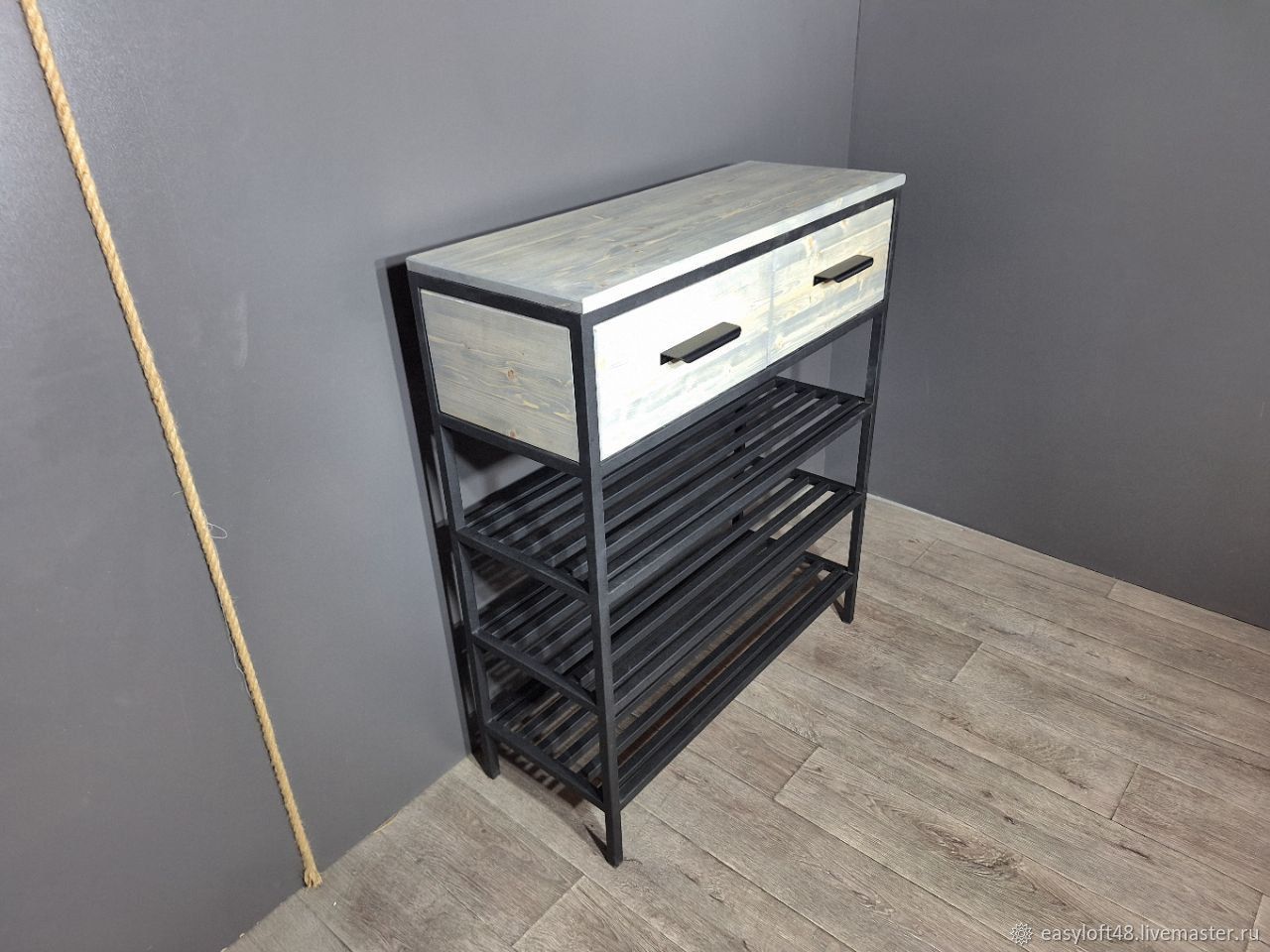 Обувница-консоль в стиле Лофт О-036