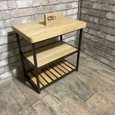 Обувница-скамейка в стиле Лофт из массива дуба О-033