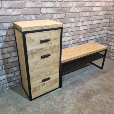 Обувница-скамейка в стиле Лофт О-002