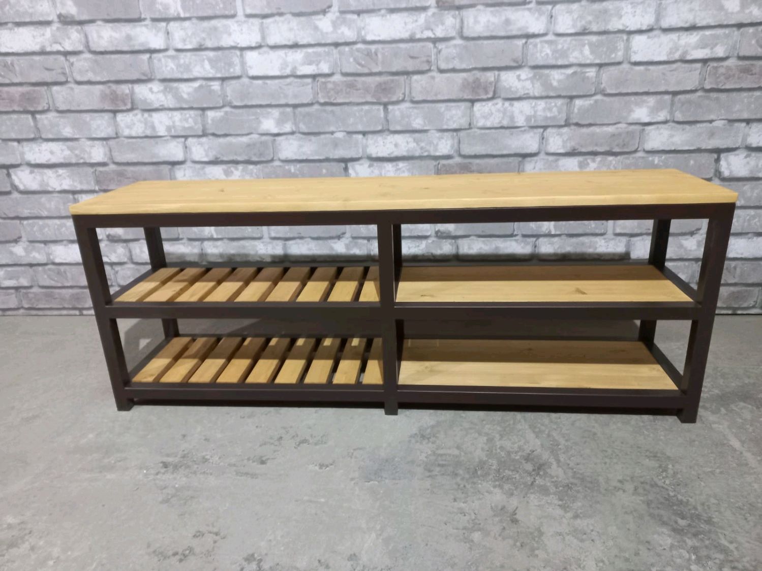 Обувница-скамейка в стиле Лофт О-011