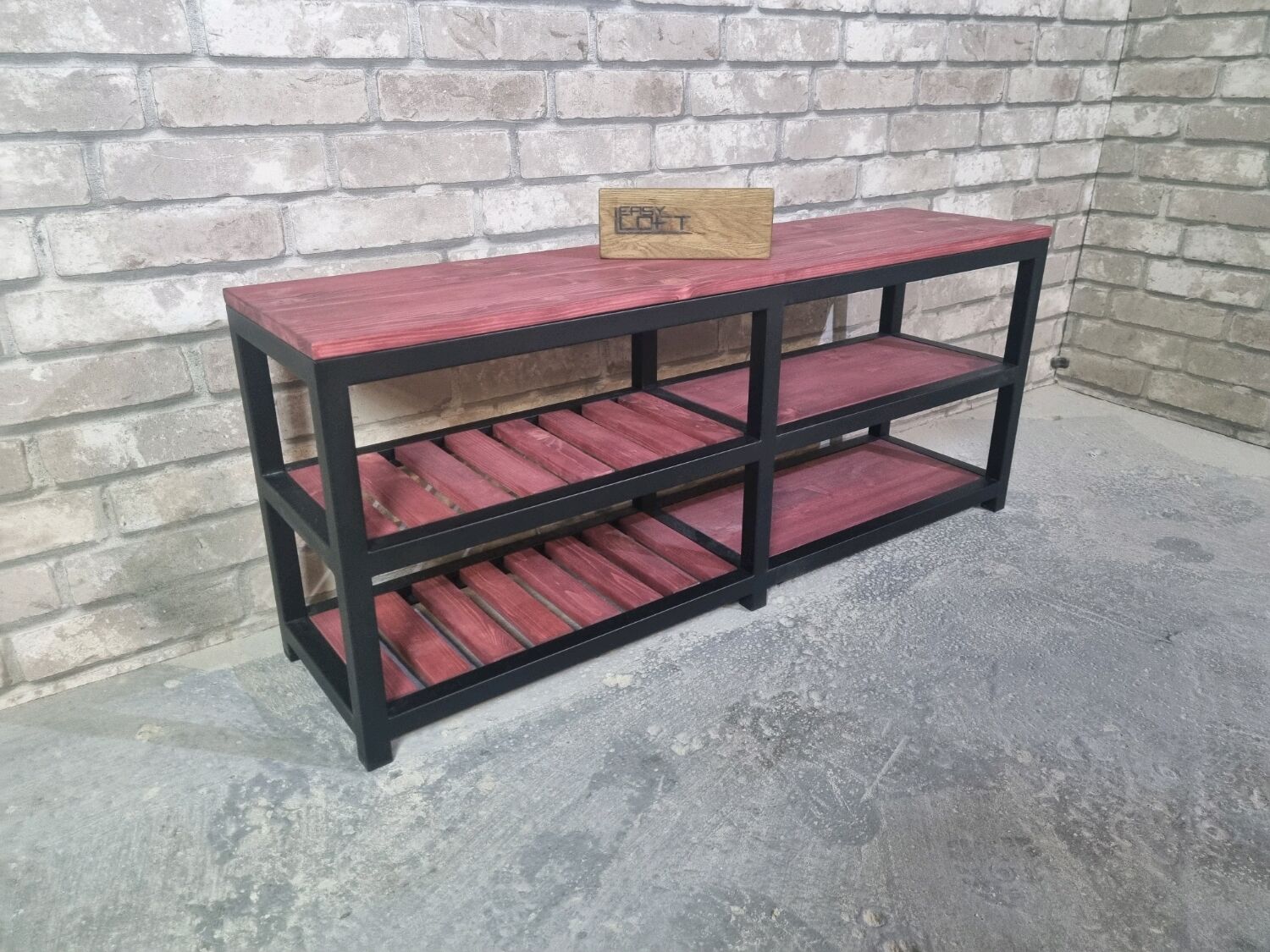 Обувница-скамейка в стиле Лофт О-022