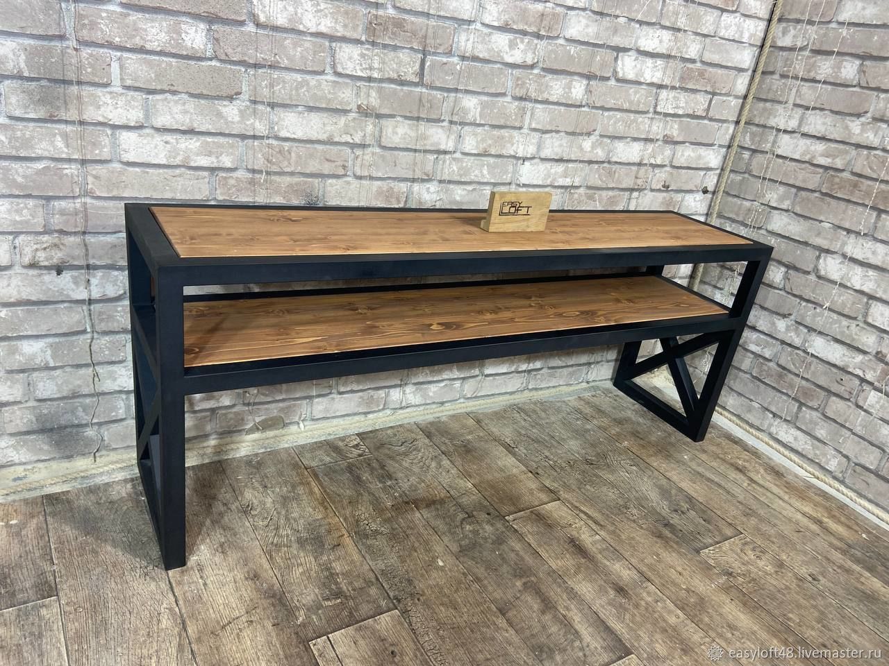 Обувница-скамейка в стиле Лофт О-035