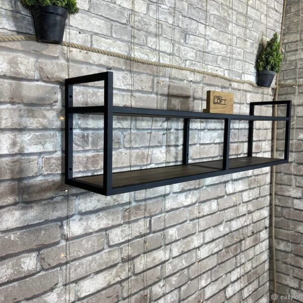 Полка в стиле Лофт из массива дуба Б-004