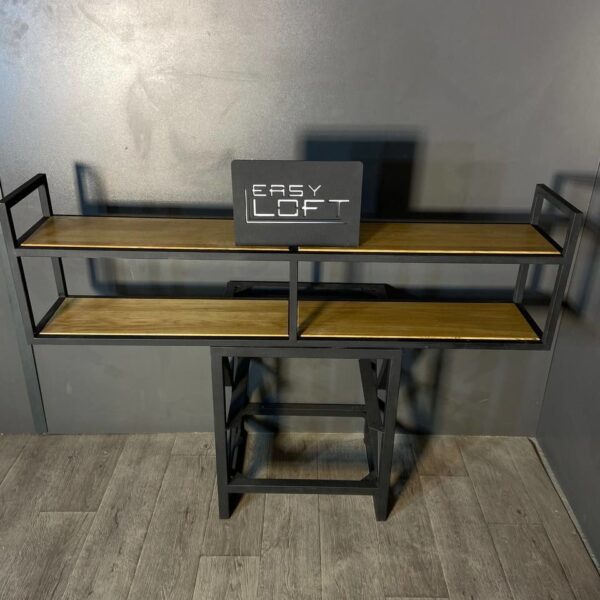 Полка в стиле Лофт из массива дуба Б-007